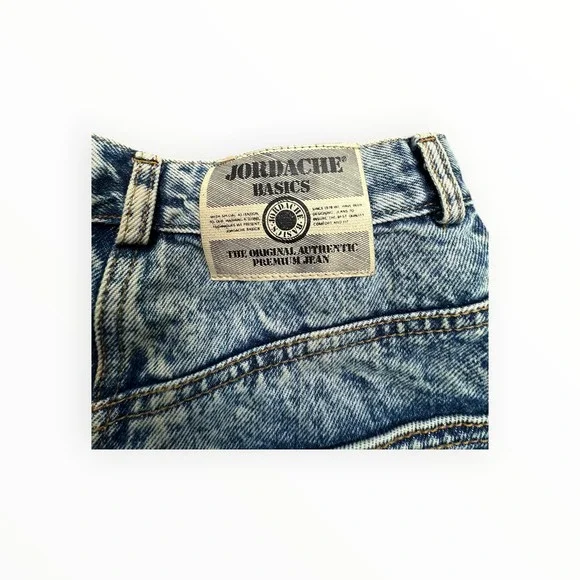 Jordache Denim Skirt Womens 11/12 Blue Acid Wash Basics High Waist Back Zipper - Picture 9 of 10